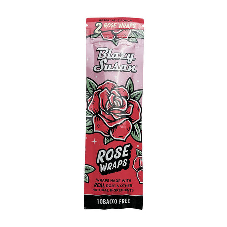 Blazy Susan Rose Wraps 25pc Display - Front View of 2pk Rolling Papers