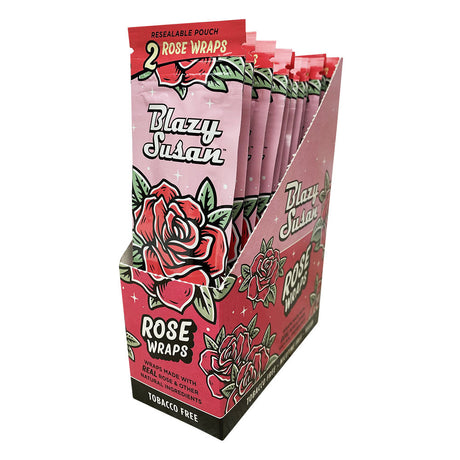 Blazy Susan Rose Wraps 25pc Display Box - 2pk Rolling Papers Side View