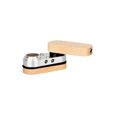 Twist-Out Wood & Anodized Metal Pipe 2.75" Opened View on White Background