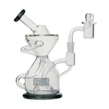 Tyson Knockout Dab Rig with Quartz Bucket, Front View on Seamless White Background