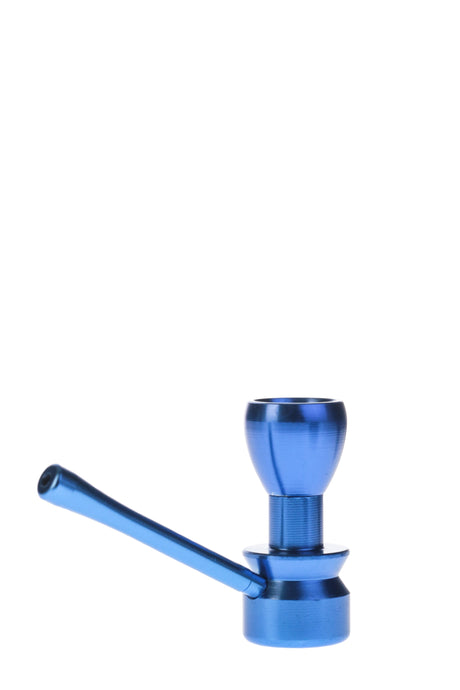 Thick Ass Glass 2.25" Blue Two-Piece Metal Stealth Dry Pipe, Extra Small, Side View