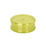 2.5" Amber Acrylic Grinder for Dry Herbs, Small 2-Part Design, Top View on White Background