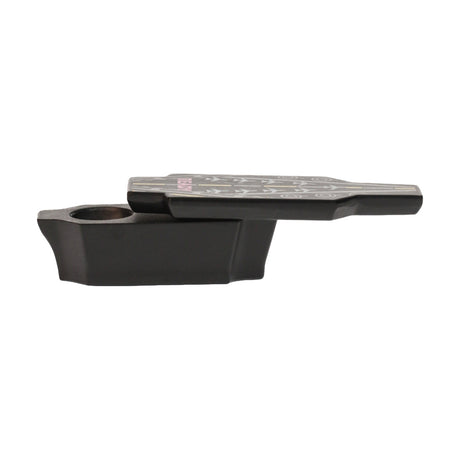 Thick Ass Glass 2.5" Metal Aircraft Carrier Landing Strip Pipe for Dry Herbs - Side View