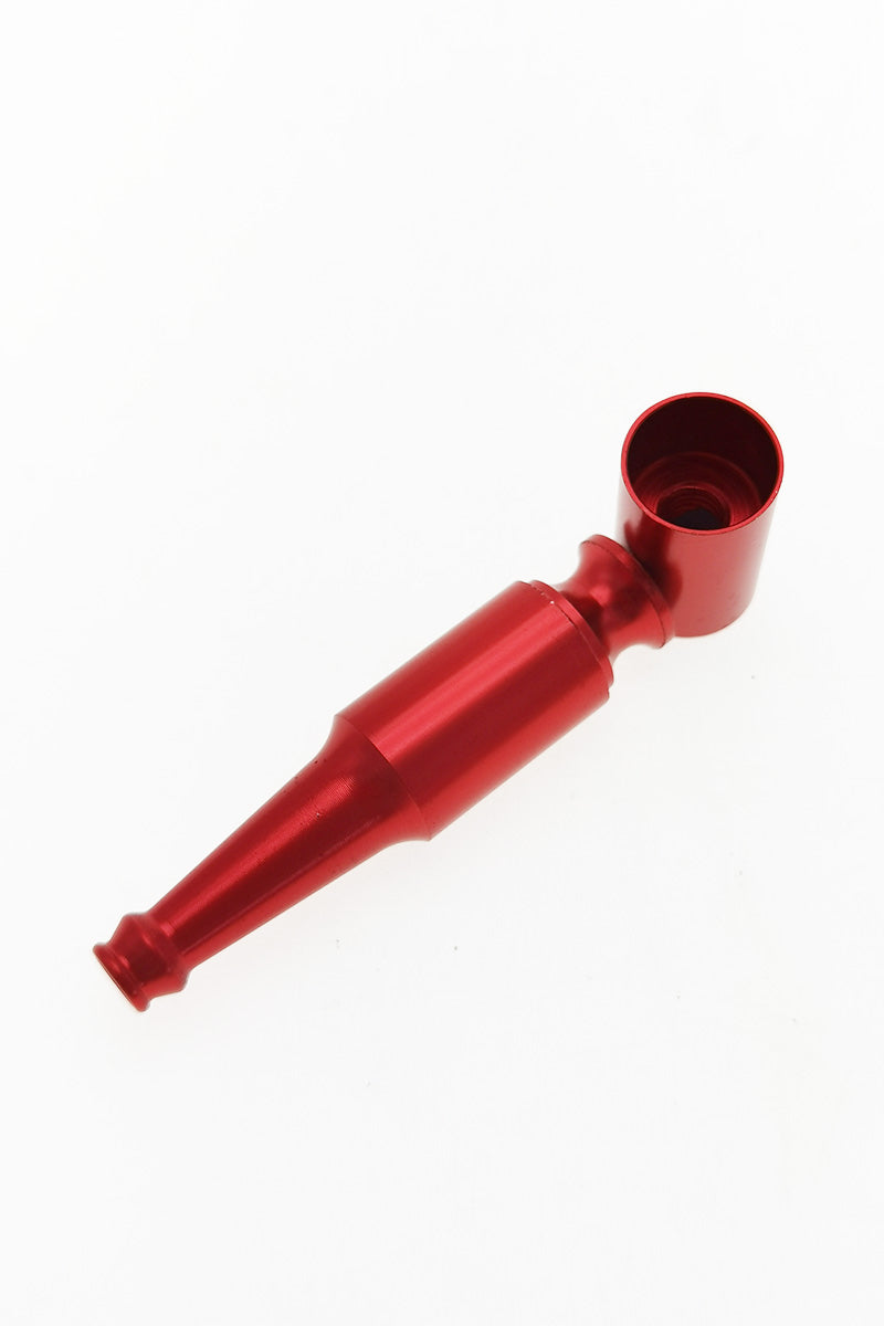 Thick Ass Glass 2.75" Beer Bottle Chillum Dry Pipe in Red, Borosilicate Glass, Angled View