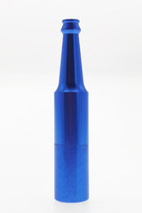 Thick Ass Glass 2.75" Beer Bottle Chillum Stealth Pipe for Dry Herbs, Blue Borosilicate, Front View