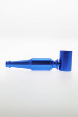 Thick Ass Glass 2.75" Beer Bottle Chillum Dry Pipe in Blue, Angled Side View