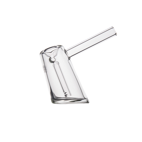 MJ Arsenal Fulcrum Bubbler made of Borosilicate Glass, Angled Side View on White Background