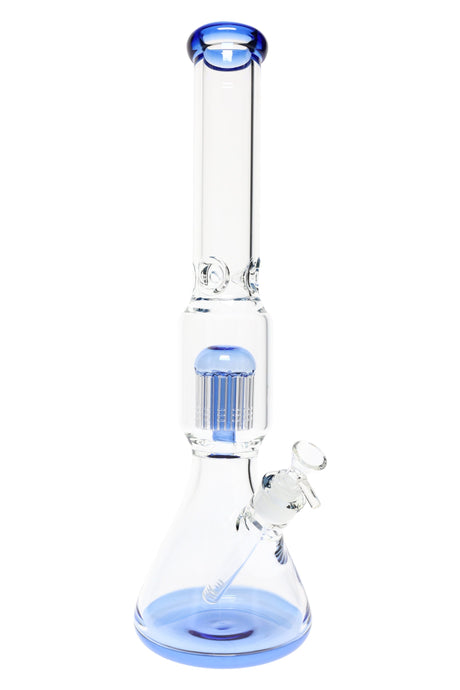 Glass on Glass Beaker Bong “Treehouse” – 12-Arm Tree Perc – Ice Pinch – 18″