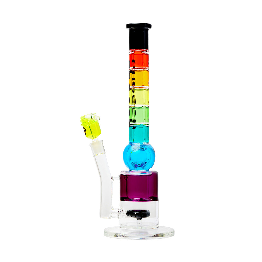 Cheech Glass 18" Rainbow Glycerin Water Pipe with Borosilicate Glass and 14mm Female Joint