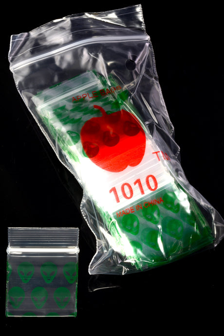 Apple Bags Mini Zip Baggies – 1″ × 1″ – 1000 Pack