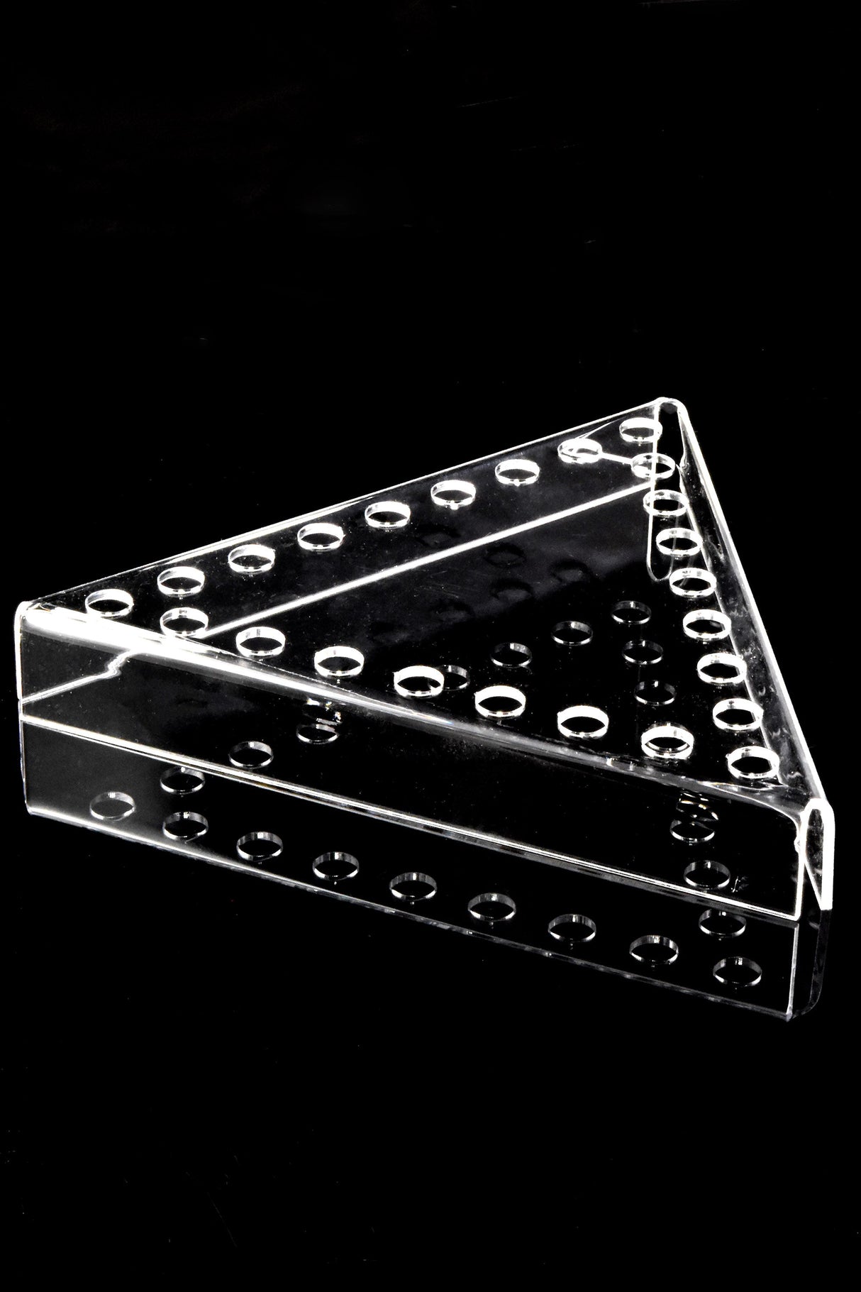 Triangular Acrylic Bowl Display – 24-Slot, 14 mm