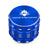 Kozo 2 inch four-piece aluminum grinder in blue, closed front view of the body with the Kozo logo lid