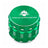 Kozo 2 inch four-piece aluminum grinder in green, closed front view of the body with the Kozo logo lid