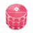 Kozo 2 inch four-piece aluminum grinder in pink, closed front view of the body with the Kozo logo lid