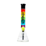 Cheech Glass 18" Rainbow Glycerin Water Pipe with 14mm Female Joint, Front View