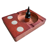3 Device Wooden Debowler Base for DynaVap by The Stash Shack, angled top view on a white background