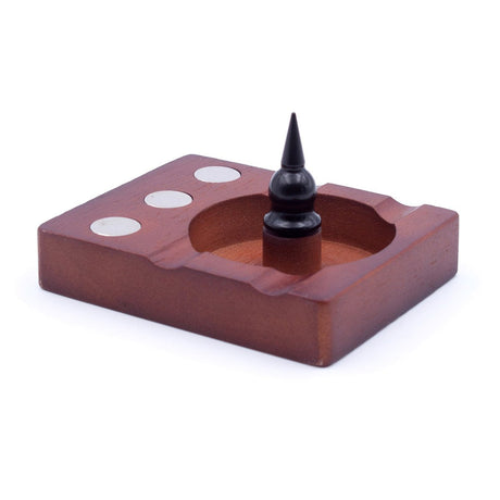 Wooden Debowler Base for DynaVap with 3 Device Holders - Top Angle View