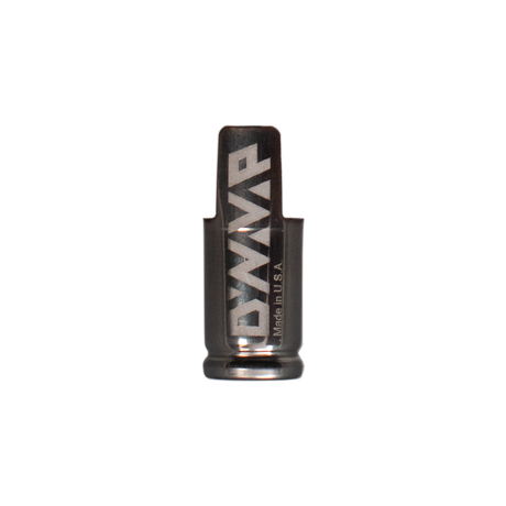 DynaVap Standard Cap pictured from an alternate angle showing the smooth stainless steel cap body