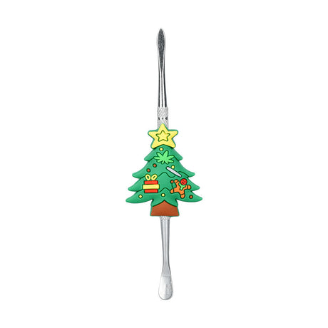 Christmas Tree Stainless Steel Dab Tool, 4.75 inch, front view on white background