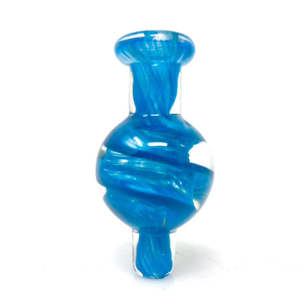 AFM Spiral Airflow Carb Cap in vibrant blue with a sleek design, front view on white background