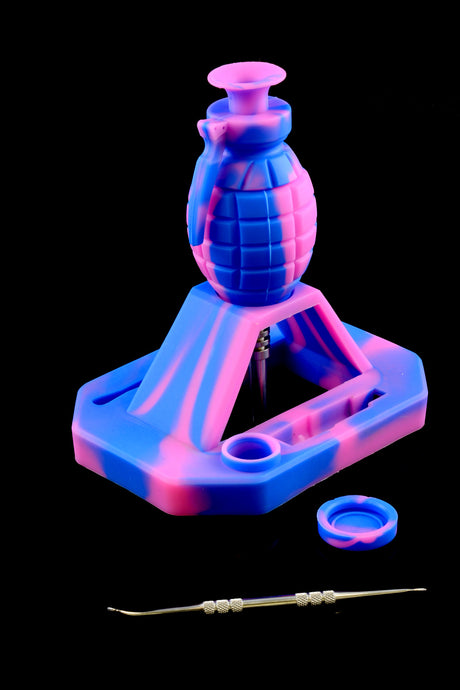 Silicone Grenade Dab Straw Kit “Pin Puller” – 6½″