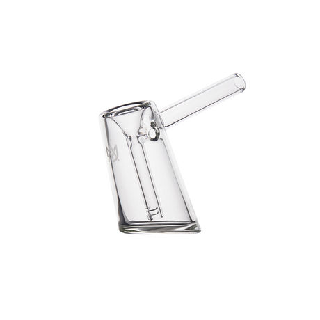 MJ Arsenal Fulcrum Bubbler side view, compact borosilicate glass with smooth hits