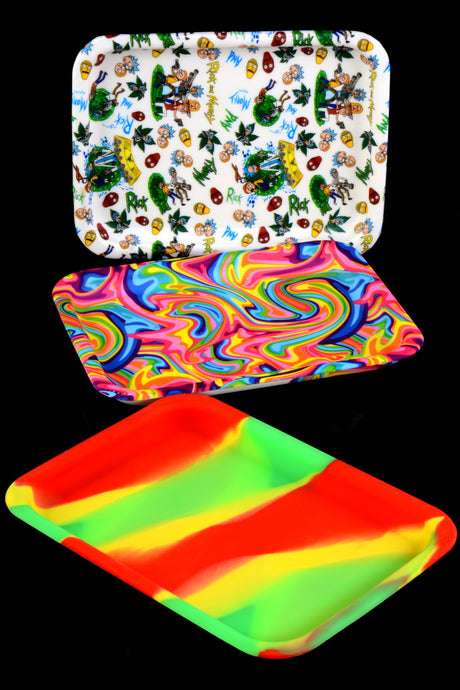 Small Silicone Design Rolling Tray – 8″ × 6″ – Assorted Colors