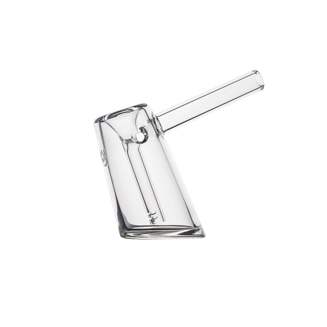 MJ Arsenal Fulcrum Bubbler made of Borosilicate Glass, side view on a white background