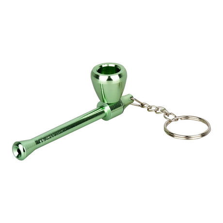 Metal Mushroom Keychain Pipe in Assorted Colors - Compact 3.5" Hand Pipe Side View