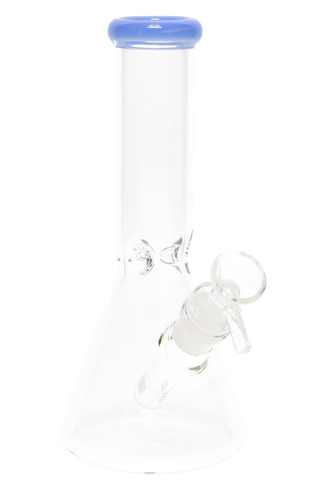 Colored Rim Glass Beaker Bong “Pastel Pour” – 8″