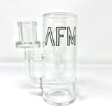 AFM 4" Inline Perc Glass Ash-Catcher, 14mm Borosilicate, Front View on White Background