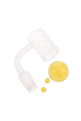 Quartz 14.5 mm Male 90° Banger – Frosted Flat-Top – With Beads