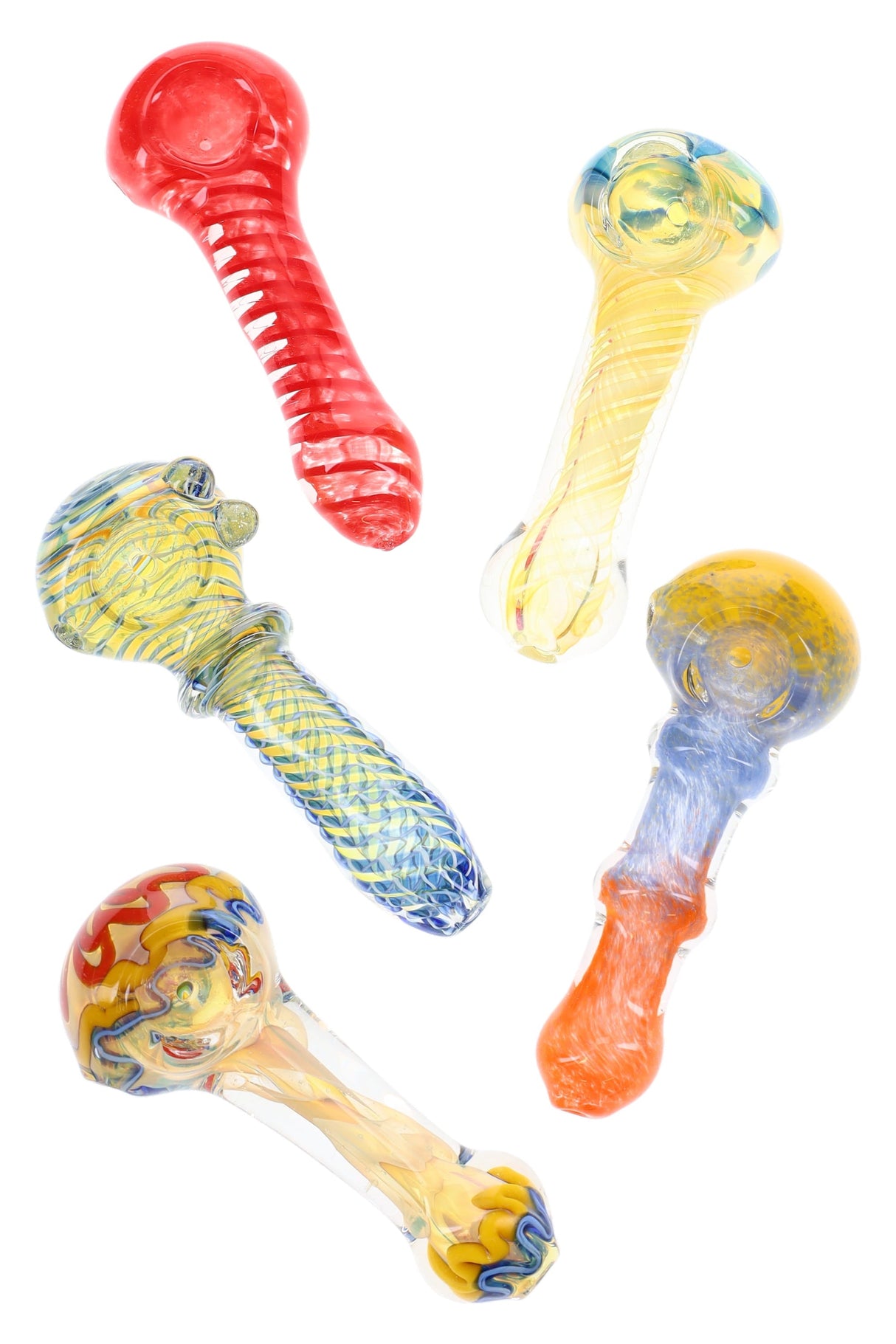 Colorful Glass Spoon Pipe “Grab Bag” – 4″–4.5″ – Assorted Colors