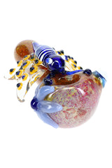Silver Fumed Frit Butterfly Spoon Hand Pipe “Flutter Frit” – 5″ – Assorted Colors