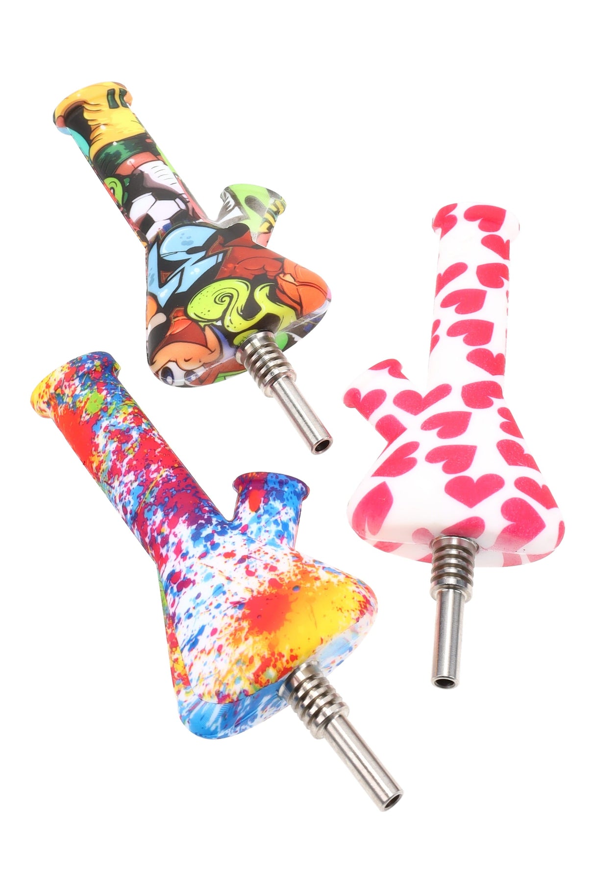 Silicone Water Pipe & Dab Straw “Pocket Hybrid” – 4½″ – Assorted Colors