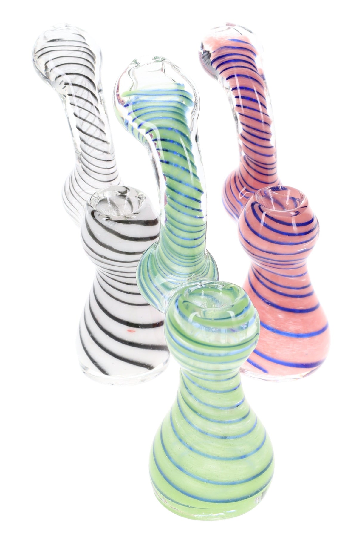 Glass Sherlock Bubbler “Spiral Sipper” – Small – Assorted Colors