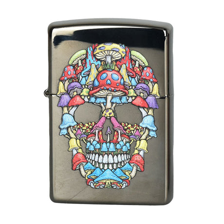 ThreadHeads Zippo Lighter with Psychedelic Skull Design - Front View