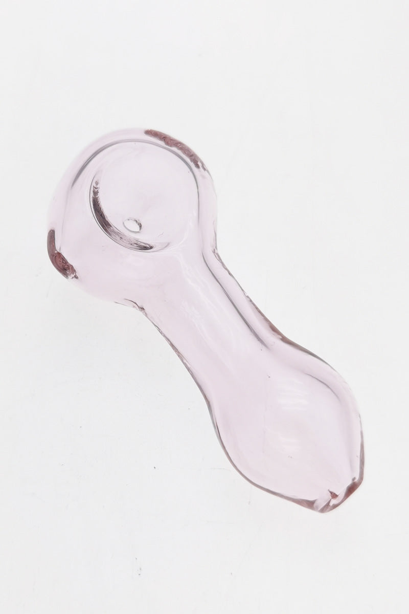 Thick Ass Glass 3.25" Pink Spoon Pipe for Dry Herbs with Left Side Carb Hole