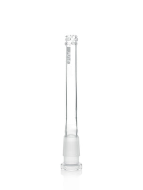 3.3" GRAV 14mm Fission Downstem for Bongs, Clear Borosilicate Glass, 45 Degree Joint, Front View