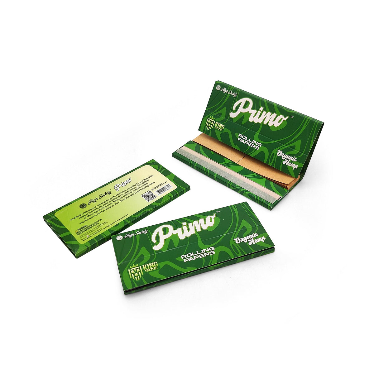 Primo Paper High Society - Primo Organic Hemp Rolling Papers w/ Crutches - King Si