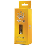 3CHI Delta 8 Focused Blend Vape Cartridge in packaging, 1ml size, portable design, made in USA