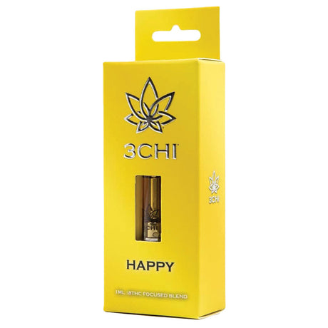 3CHI Delta 8 Focused Blend Vape Cartridge 'Happy' 1ml packaging front view