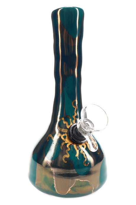 Ancient Creations Ceramics 6″ Ceramic Beaker Bong – 22K Gold – US-Made