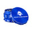 Kozo 3 inch four-piece anodized aluminum grinder in blue, lid tilted open beside the toothed grinding chamber