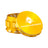 Kozo 3 inch four-piece anodized aluminum grinder in gold, lid tilted open beside the toothed grinding chamber