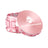 Kozo 3 inch four-piece anodized aluminum grinder in rose gold, lid tilted open beside the toothed grinding chamber