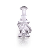 The Stash Shack 4" Klein Recycler Mini Rig front view on white background, compact cyclone percolator design
