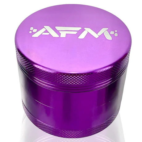 AFM 4-Piece Aluminum Herb Grinder in Vibrant Purple - Top View