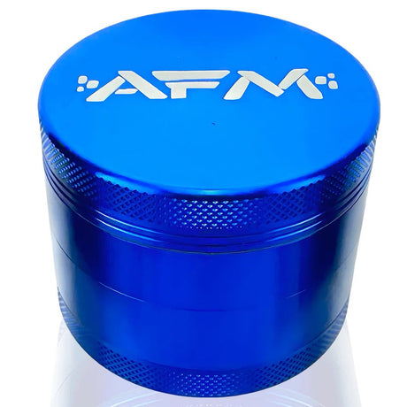 AFM 4-Piece Aluminum Herb Grinder in Blue - Top View with Textured Grip