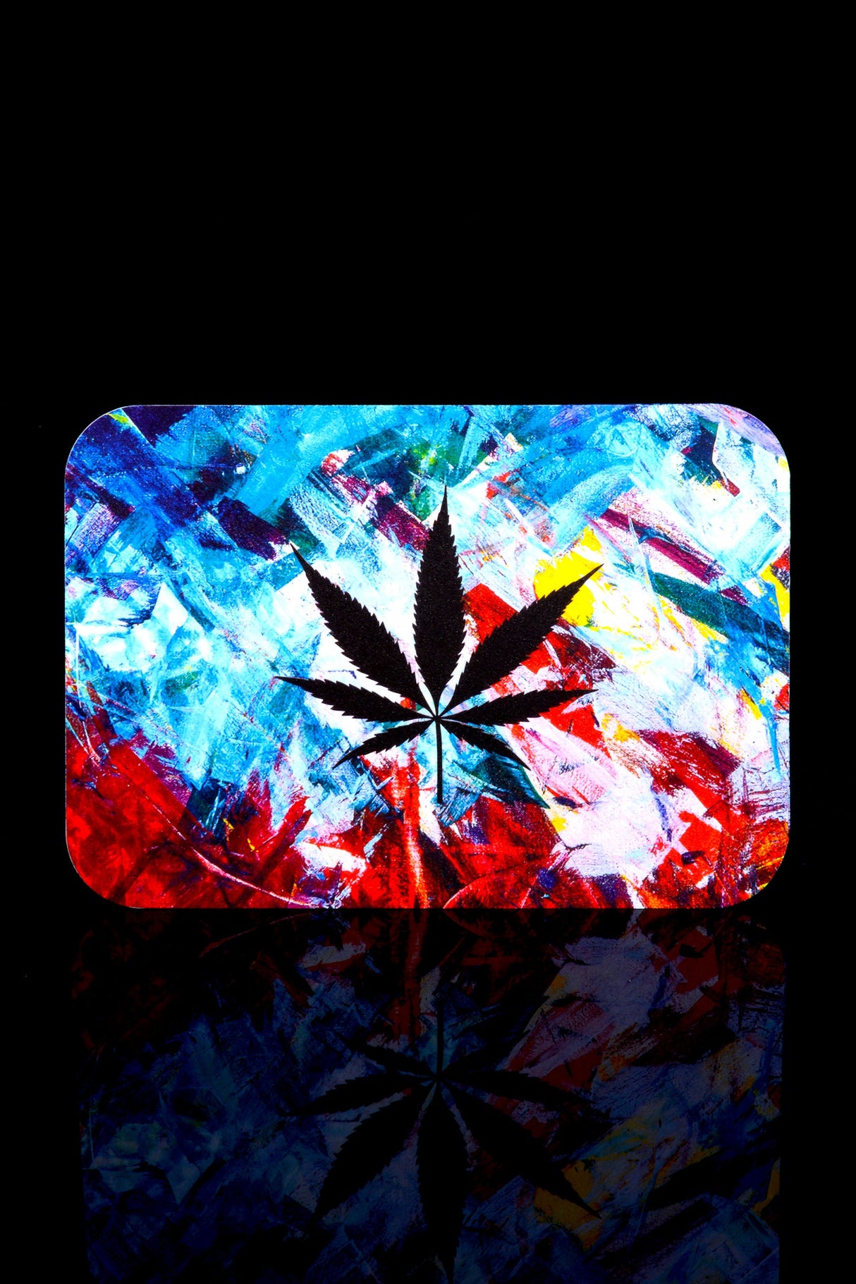 Small Art Metal Rolling Tray with Magnetic Lid – 7″ × 5″ – Select Design